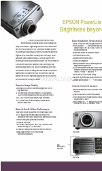 Epson 8100i - PowerLite XGA LCD Projector Arkusz specyfikacji