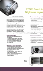 Epson 8100i - PowerLite XGA LCD Projector 사양 시트