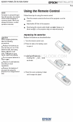 Epson 826W - PowerLite WXGA LCD Projector Installationshandbuch