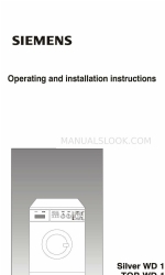 Siemens Silver WD 1000 Instructions d'utilisation et d'installation