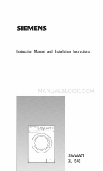 Siemens SIWAMAT XL 548 Instruction Manual And Installation Instructions