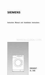 Siemens SIWAMAT XL 548 Instruction Manual And Installation Instructions