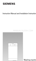 Siemens Washing machine Manuel d'instruction et instructions d'installation