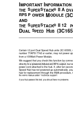 3Com SuperStack 3C16590 Important Information