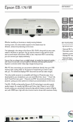 Epson EB-1761W Arkusz danych