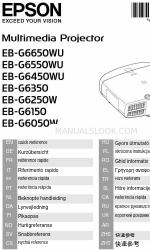 Epson EB-G6050W  Guide Skrócona instrukcja obsługi