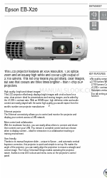 Epson EB-X20 Datasheet