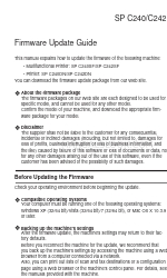 Ricoh SP C240 Series Manual de atualização do firmware