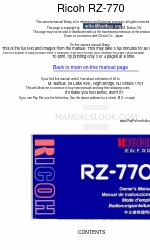 Ricoh RZ-770 Gebruikershandleiding