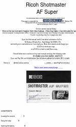 Ricoh SHOTMASTER AF SUPER Handbuch