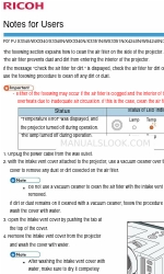 Ricoh PJ X4241N Notes For Users