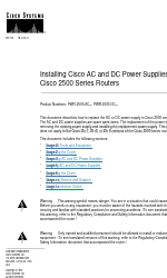 Cisco 2500 Series Installing Manual