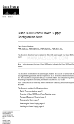 Cisco 3600 Series Configuration Note