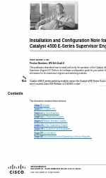 Cisco WS-X45-SUP6-E - Supervisor Engine 6-E Nota de instalación y configuración