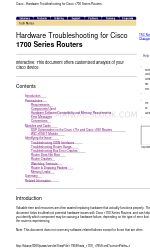 Cisco 1700 series Hardware Troubleshooting