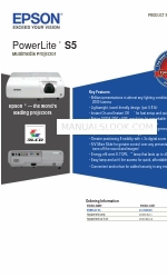 Epson V11H252020 - PowerLite S5 SVGA LCD Projector Product Specifications