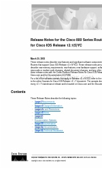 Cisco 800 Series Note di rilascio