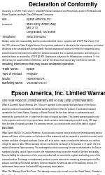 Epson VS410 Conformiteitsverklaring