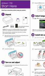 Epson Artisan 730 Quick Setup Instructions