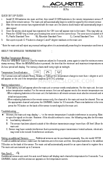 ACU-RITE 754 Quick Setup Manual