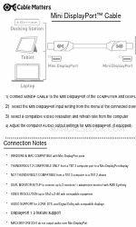 cable matters Mini DisplayPort Podręcznik