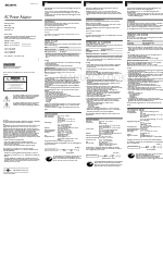 Sony AC-V615 Operating Instructions