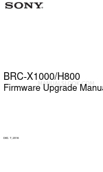 Sony BRC-X1000 Firmware Upgrade Manual