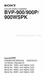 Sony BVP-900 Series Kullanım Kılavuzu
