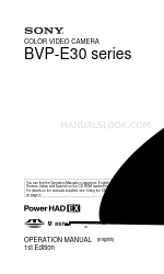 Sony BVP-E30 series Kullanım Kılavuzu