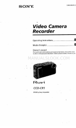 Sony CCD-CR1 - Video Camera Recorder 8mm Operating Instructions Manual