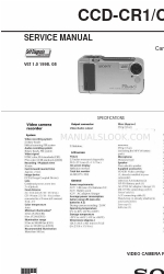 Sony CCD-CR1 - Video Camera Recorder 8mm Manual de serviço