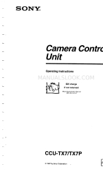 Sony CCU-TX7 Manuel d'utilisation