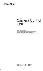 Sony CCU-TX7 Instrukcja obsługi