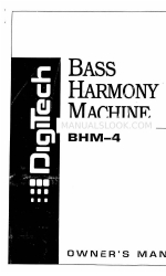 DigiTech BASS HARMONY MACHINE Manual