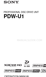 Sony XDCAM PDW-U1 Operation Manual