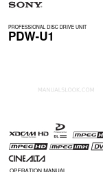 Sony XDCAM PDW-U1 Operation Manual