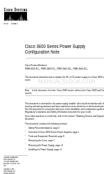 Cisco 3600 Series Note de configuration