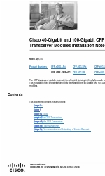 Cisco 40-Gigabit and 100-Gigabit CFP Transceiver Modules Notas de instalación