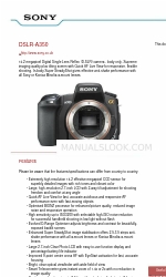 Sony Alpha DSLR-A350 Брошура та технічні характеристики