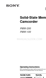 Sony PMW-100 Operating Instructions Manual