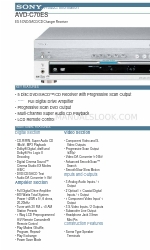 Sony AVD--C70ES - 5 Dvd Changer/receiver Specifications