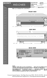 Sony AVD--C70ES - 5 Dvd Changer/receiver Dimensions