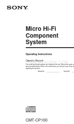 Sony CMT-CP100 Manuel d'utilisation
