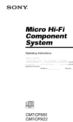 Sony CMT-CPX22 - Micro Hi Fi Component System Manual de Instruções