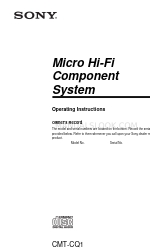 Sony CMT-CQ1 - Micro Hi Fi Component System Gebruiksaanwijzing