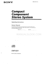 Sony CMT-ED1 - Micro Hi Fi Component System Kullanım Talimatları Kılavuzu