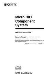 Sony CMT-ED2 - Micro Hi Fi Component System 取扱説明書