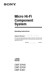 Sony CMT-EP30 - Micro Hi Fi Component System Manual de instrucciones