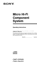 Sony CMT-EP505 - Micro Hi Fi Component System 取扱説明書