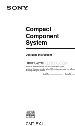 Sony CMT-EX1 - Micro Hi Fi Component System Руководство по эксплуатации